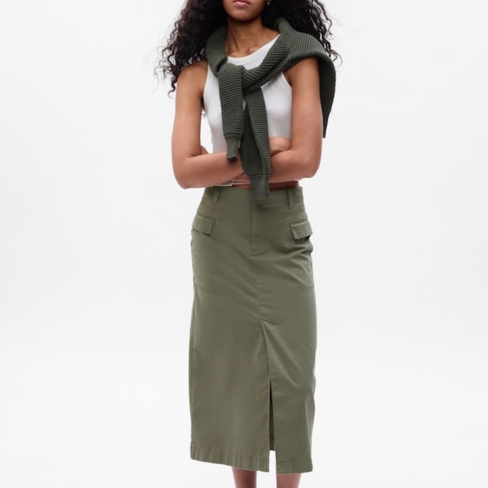 GAP Skirt, Cargo skirt, midi green